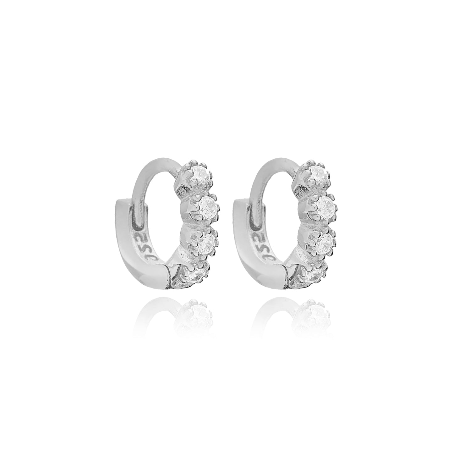 Handcrafted Sterling Silver Zircon Stone 10 mm Cartilage Earrings