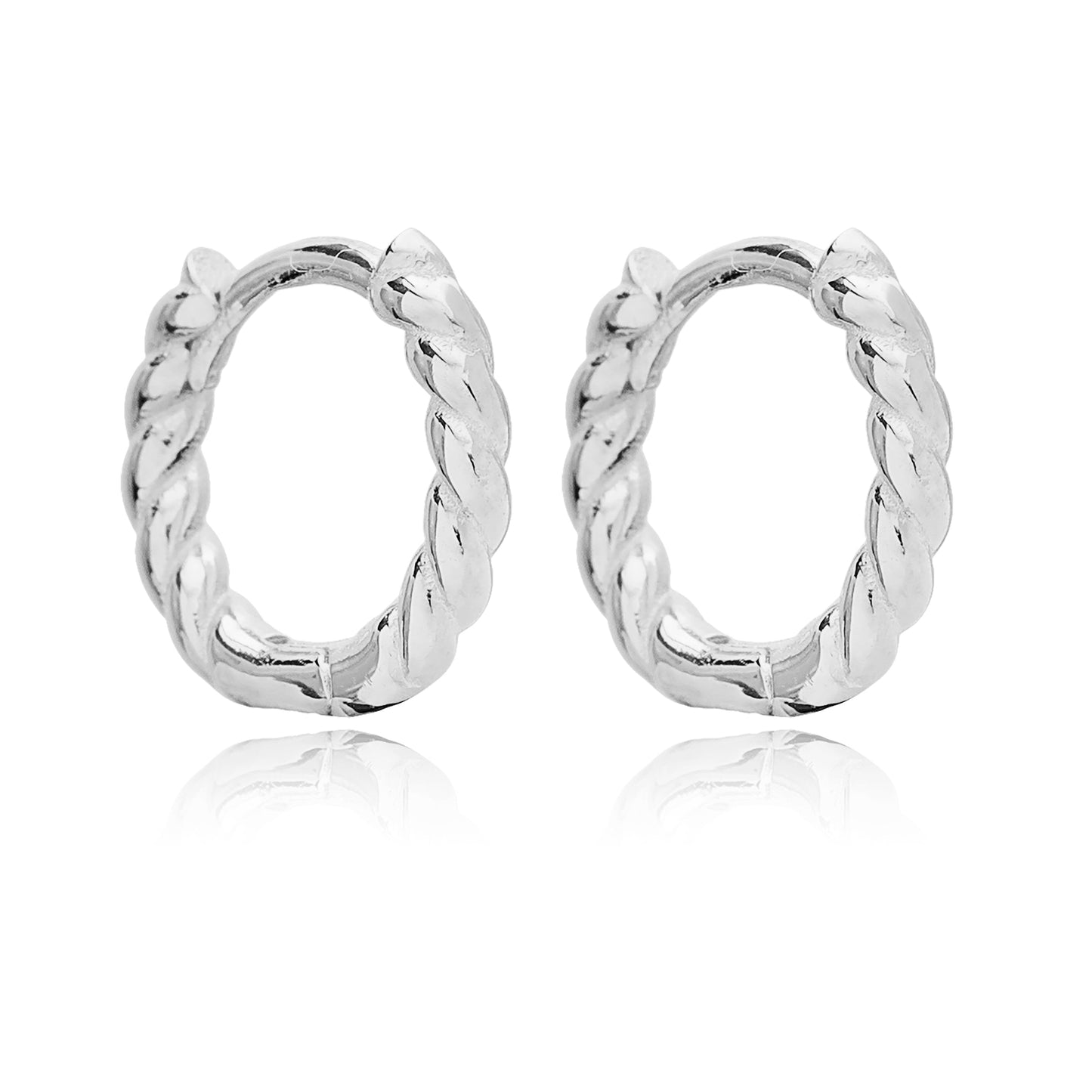 Handcrafted Sterling Silver Twisted 13 mm Hoop Earrings