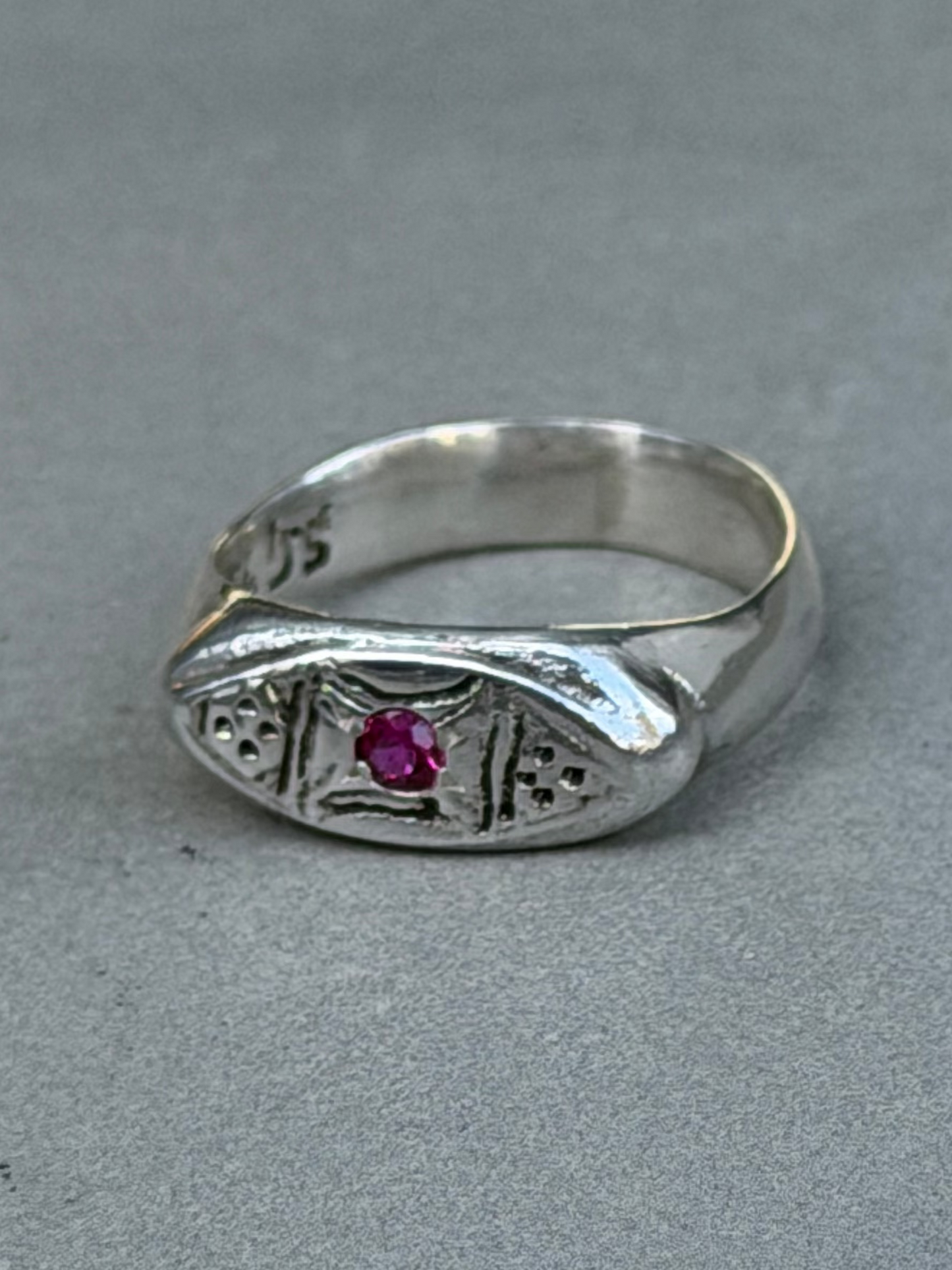 Handcrafted Sterling Silver Ring Ruby