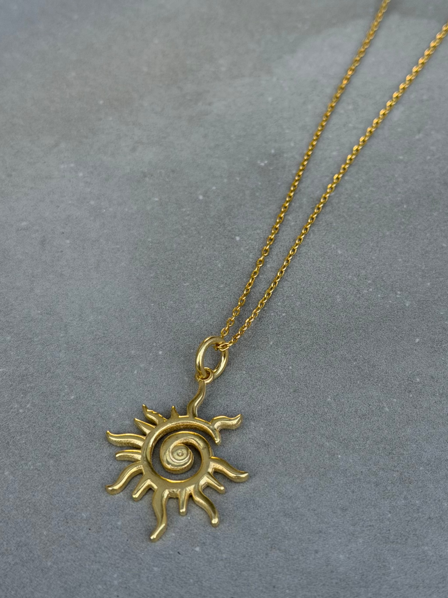 44 cm Sterling Silver Necklace with Pendant Gold Plated