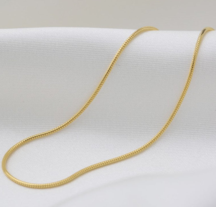 Handcrafted Sterling Silver Snake Design Chain Necklace - Gold Plated