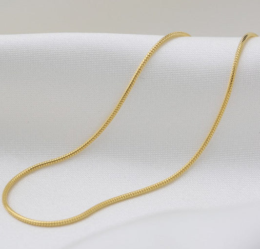 Handcrafted Sterling Silver Snake Design Chain Necklace - Gold Plated