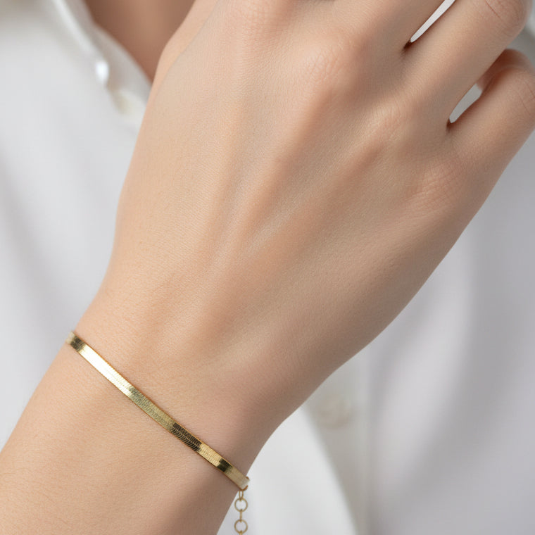 Handcrafted Sterling Silver Italian Chain Bracelet - Gold Plated