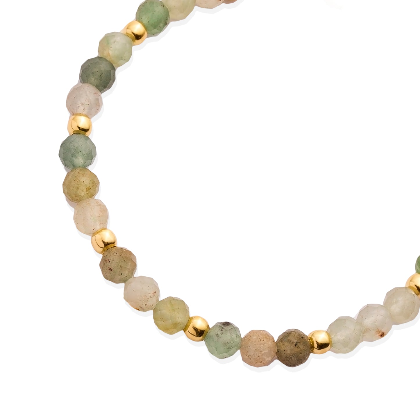 Handcrafted Colorful Beads Sterling Silver Bracelet - Gold Plated