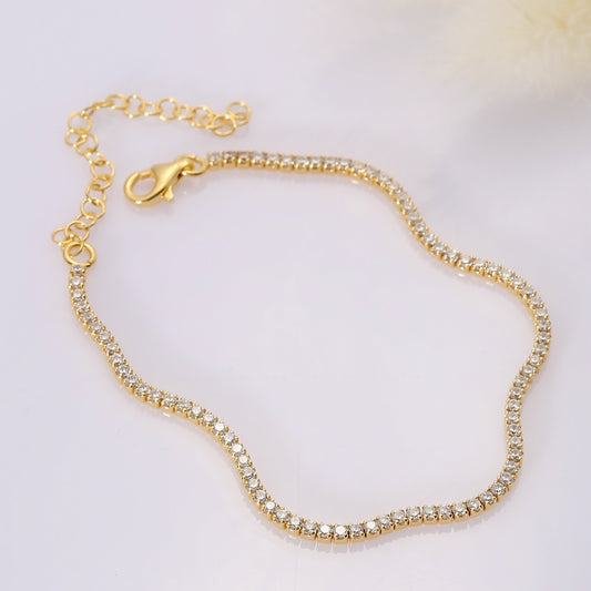 Handcrafted Sterling Silver Classic Tennis Bracelet