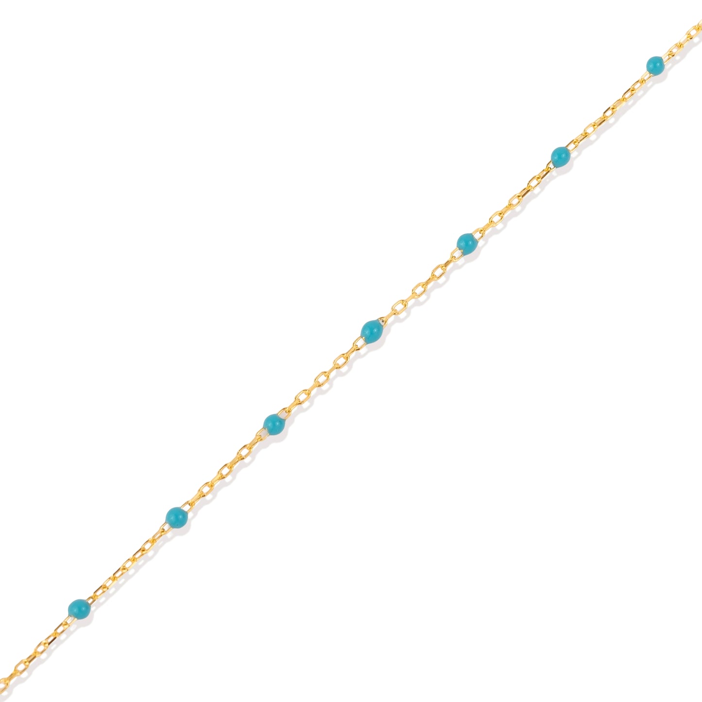 Handcrafted Sterling Silver Bracelet with Turquoise Color Enamel - Gold Plated