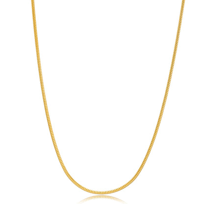 Handcrafted Sterling Silver Snake Design Chain Necklace - Gold Plated