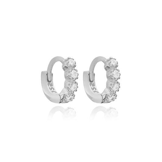 Handcrafted Sterling Silver Zircon Stone 10 mm Cartilage Earrings