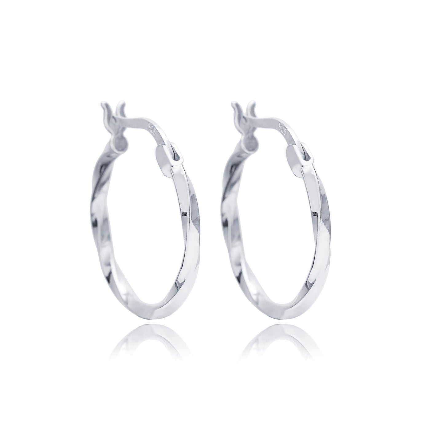 Handcrafted Sterling Silver Wave Design 20 mm Earrings