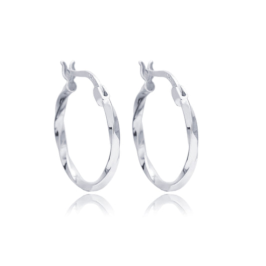 Handcrafted Sterling Silver Wave Design 20 mm Earrings