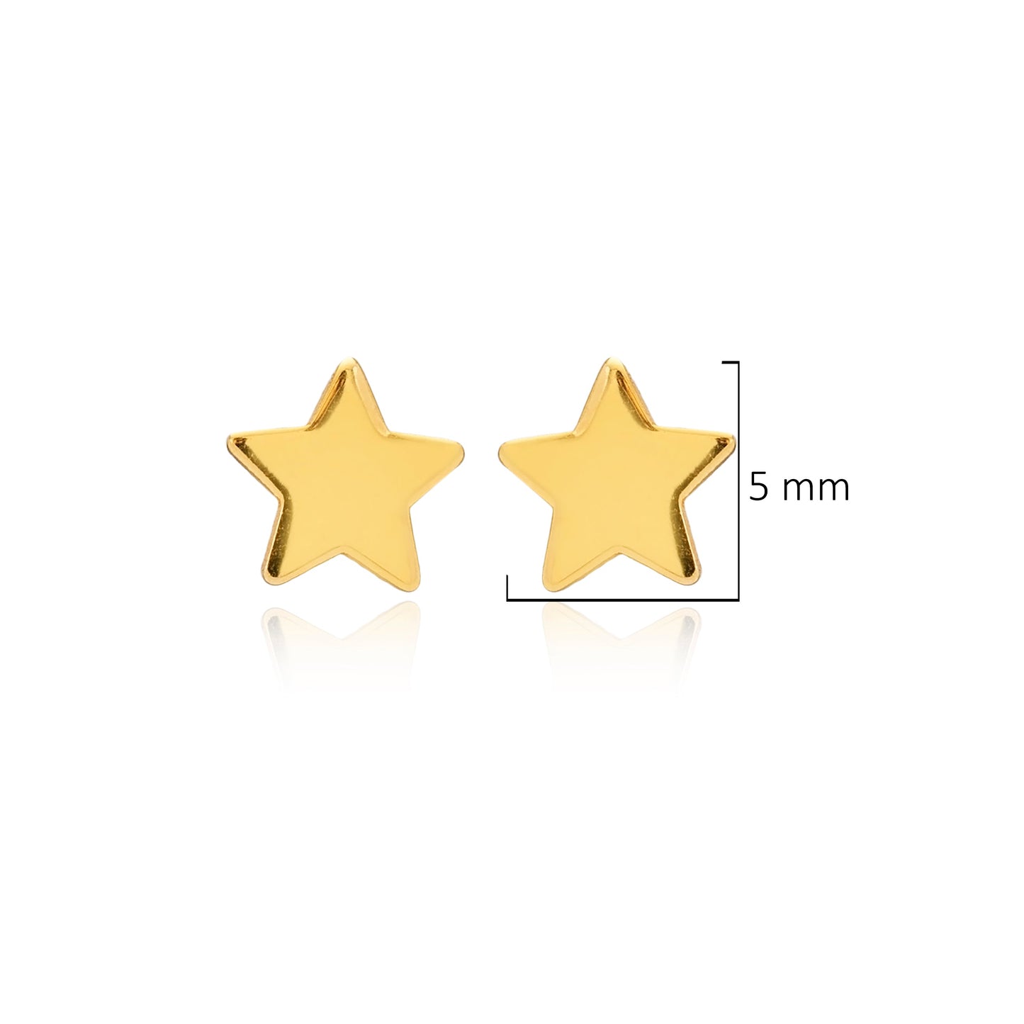Handcrafted Sterling Silver Star Stud Earrings - Gold Plated