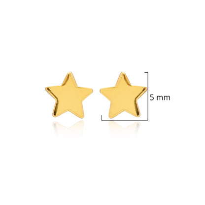 Handcrafted Sterling Silver Star Stud Earrings - Gold Plated