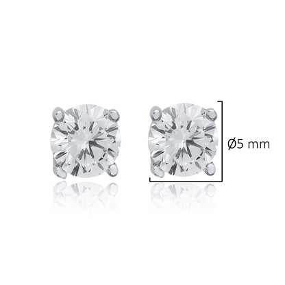 Handcrafted Sterling Silver 5 mm Round Earrings