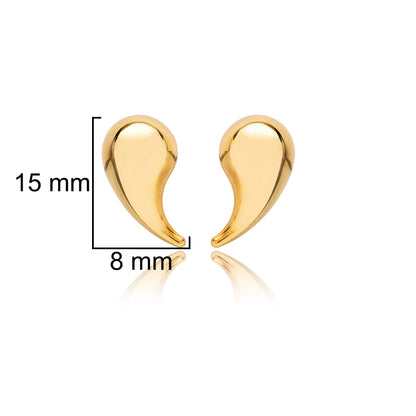 Handcrafted Sterling Silver Stud Earrings - Gold Plated