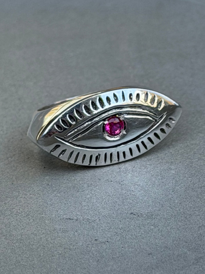 Handcrafted Sterling Silver Ring Ruby