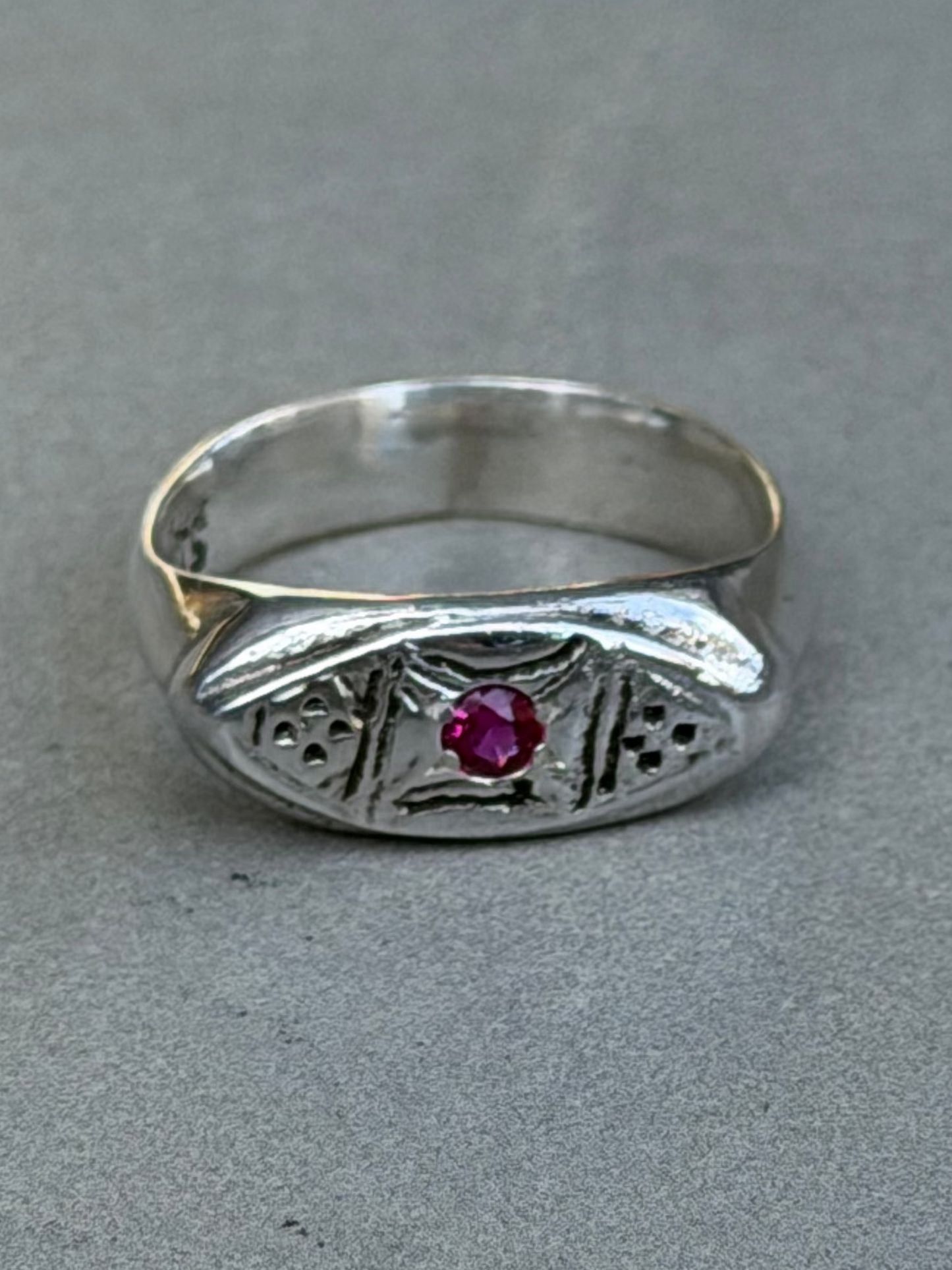 Handcrafted Sterling Silver Ring Ruby