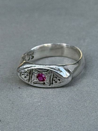 Handcrafted Sterling Silver Ring Ruby