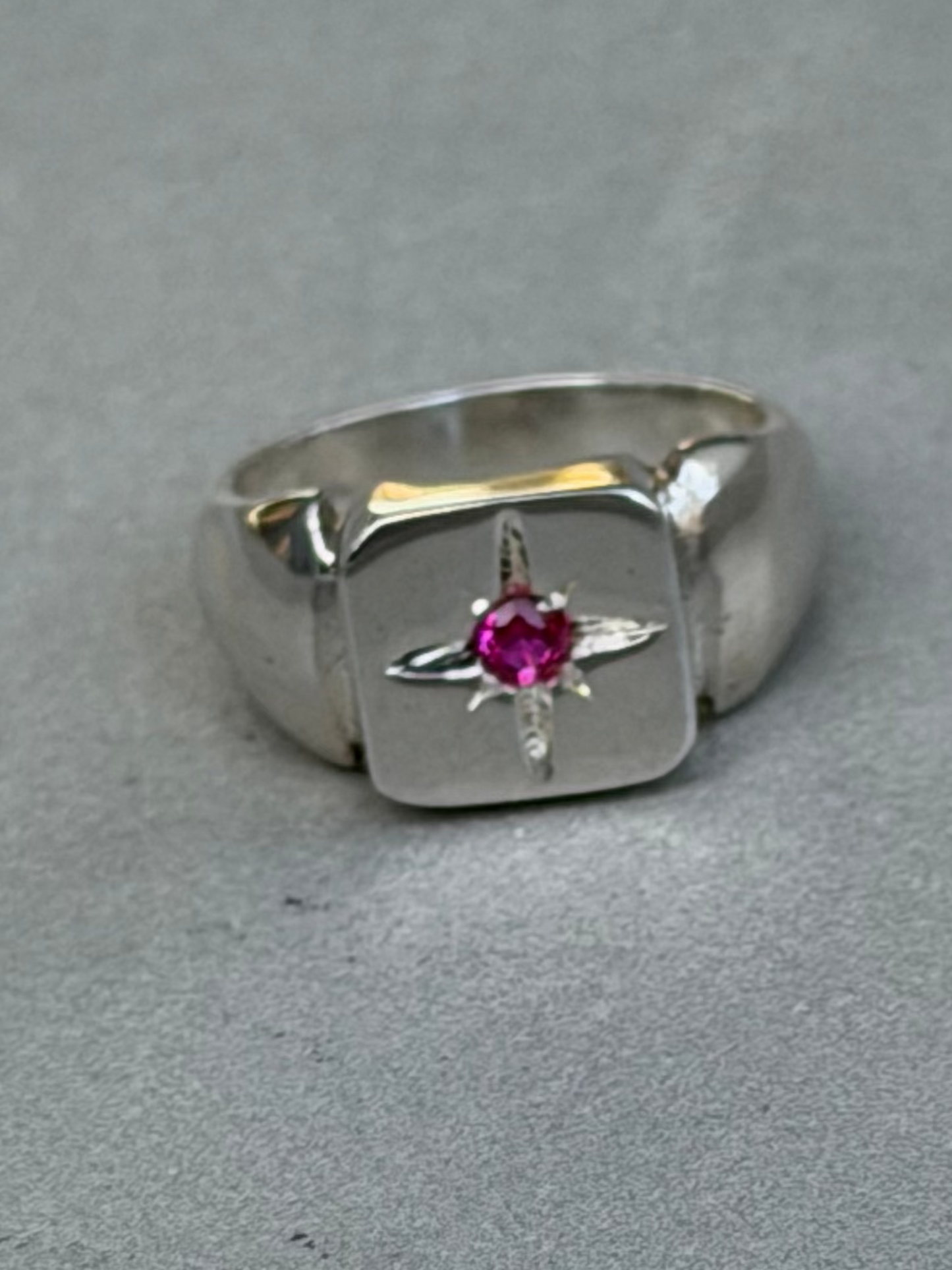 Handcrafted Sterling Silver Ring Ruby