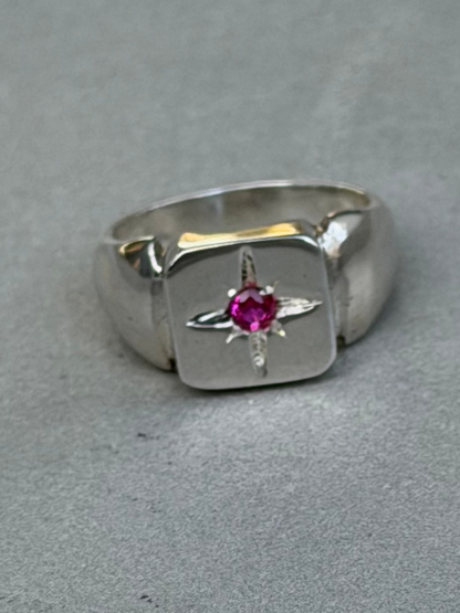 Handcrafted Sterling Silver Ring Ruby