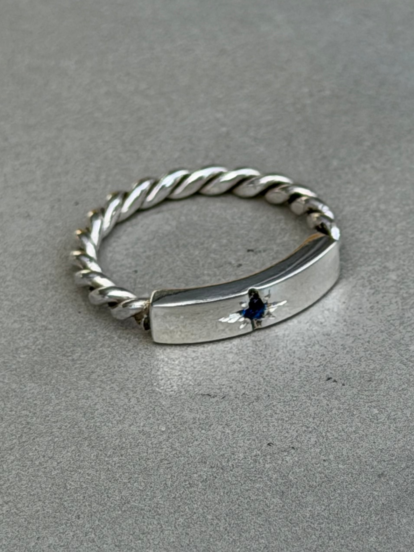 Handcrafted Sterling Silver Ring Sapphire