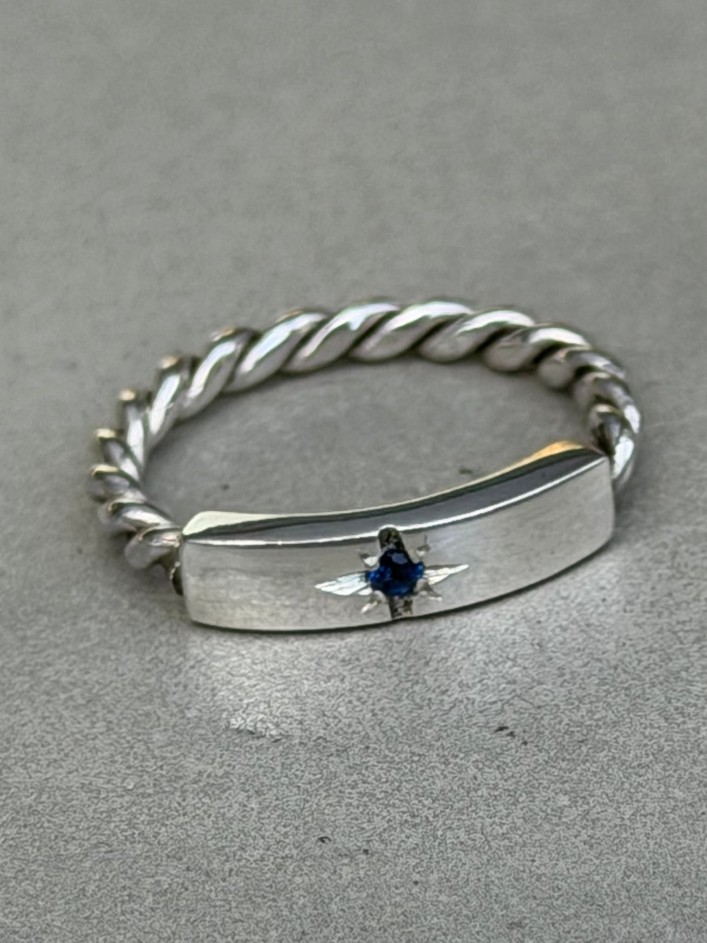 Handcrafted Sterling Silver Ring Sapphire