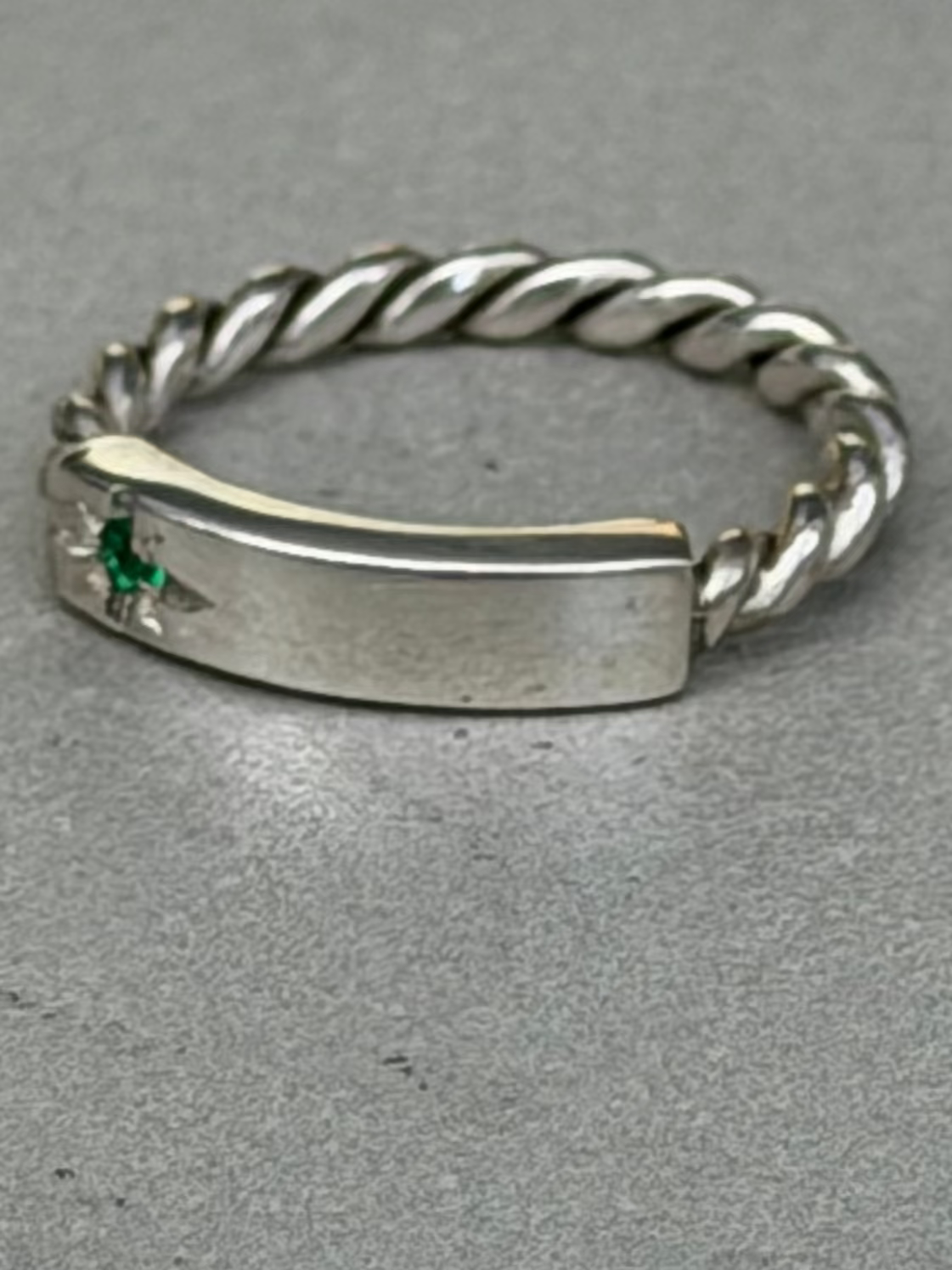 Handcrafted Sterling Silver Emerald Ring