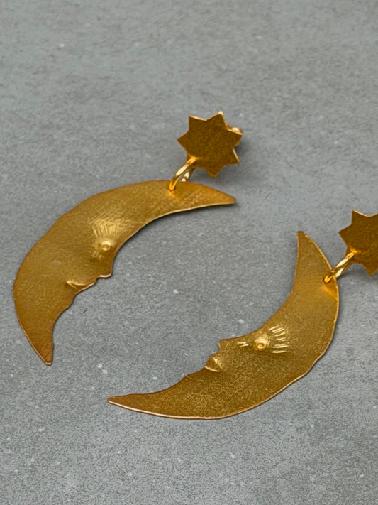Handcrafted Sterling Silver Earring – 18K Gold Plated