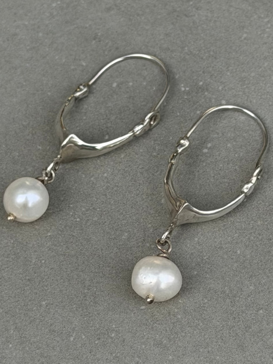 Handcrafted Sterling Silver Earring Pearl