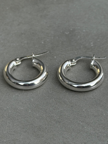 22 mm Hoop Sterling Silver Earrings