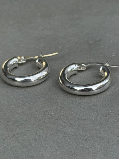 22 mm Hoop Sterling Silver Earrings