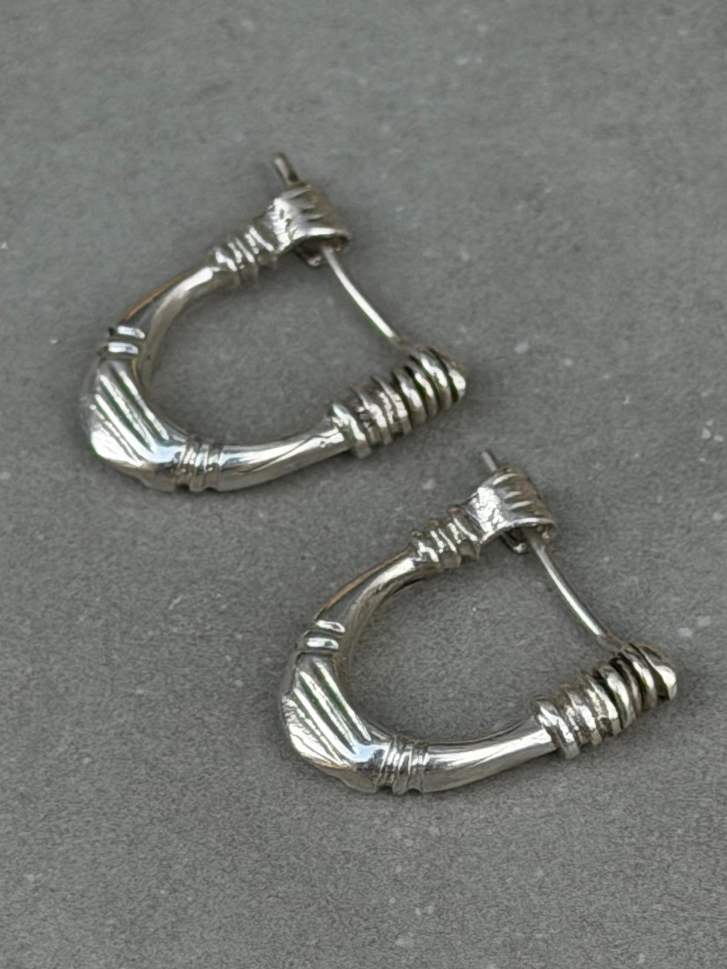Handcrafted 22 mm Sterling Silver Earrings