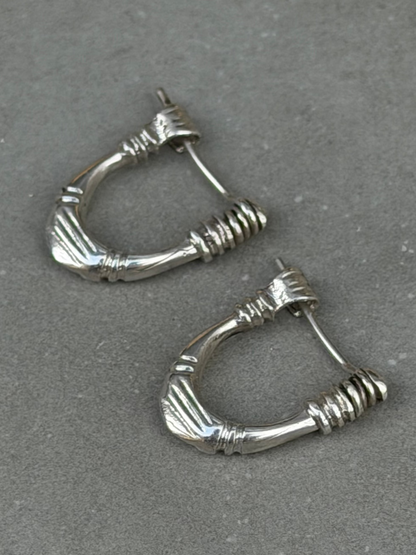 Handcrafted 22 mm Sterling Silver Earrings