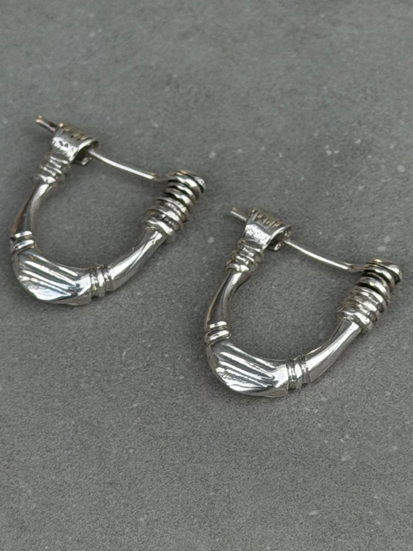Handcrafted 22 mm Sterling Silver Earrings