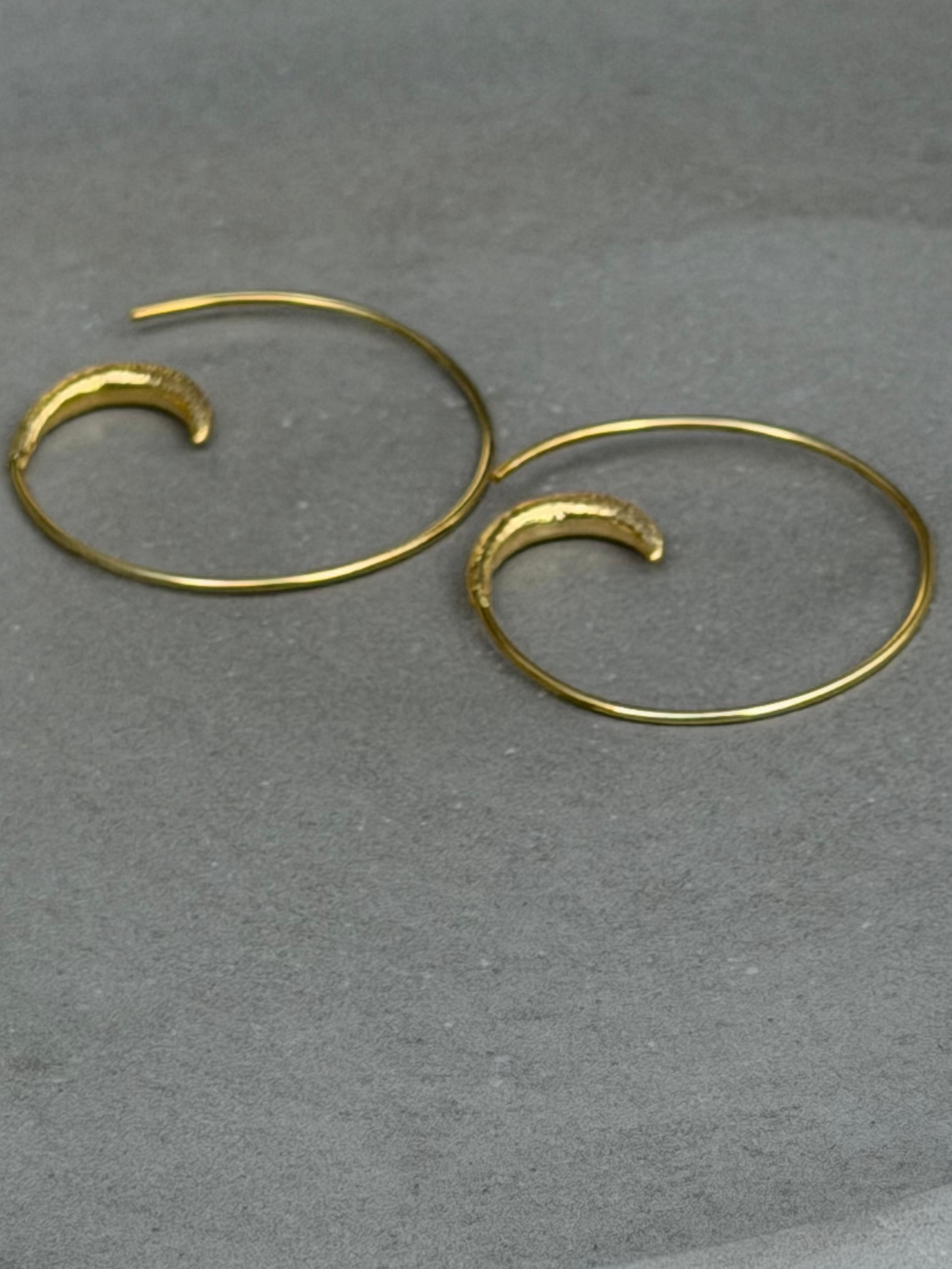 35 mm Hoop Threader Sterling Silver Earrings Gold Plated