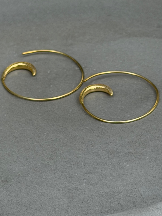 35 mm Hoop Threader Sterling Silver Earrings Gold Plated