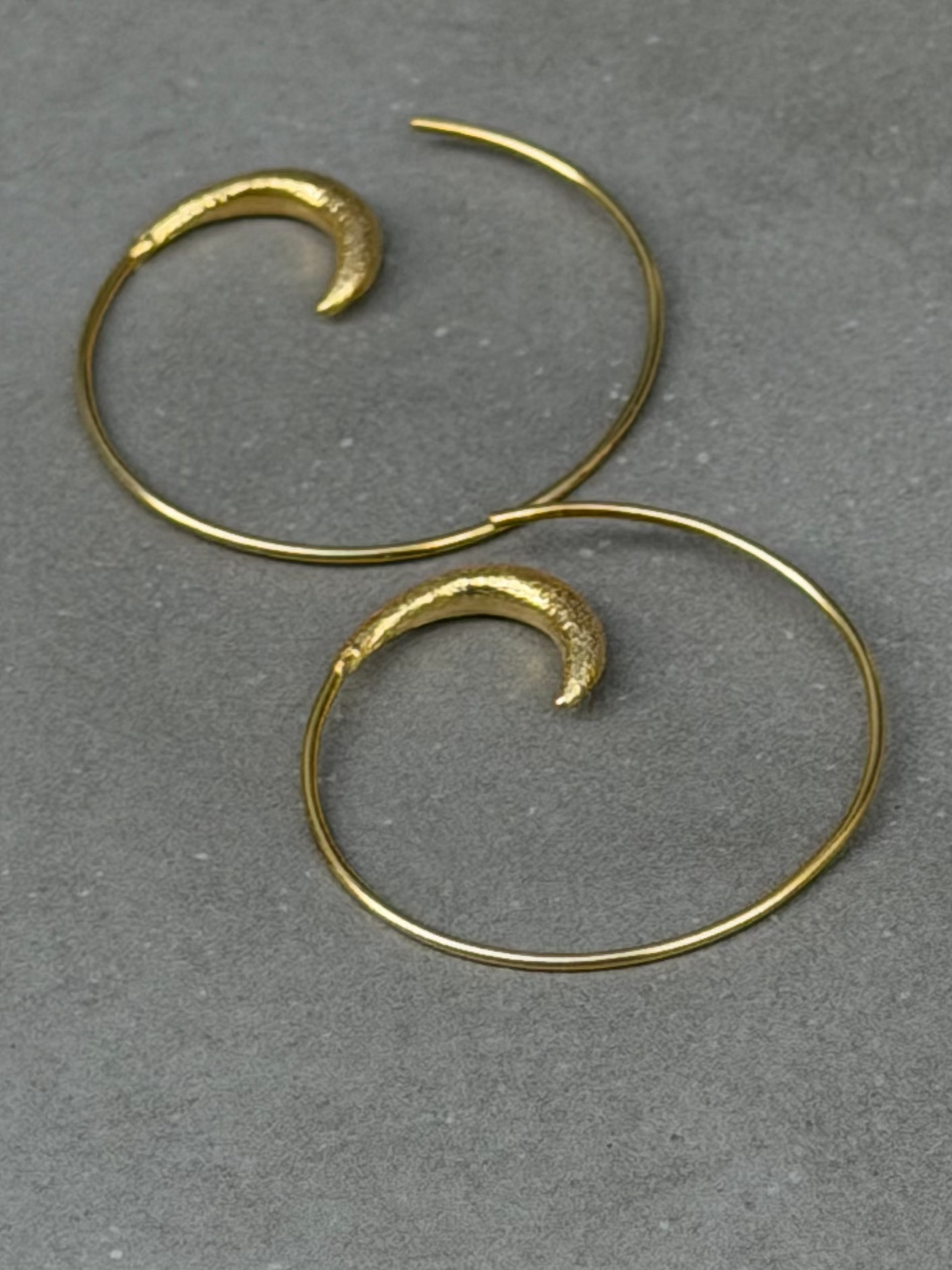 35 mm Hoop Threader Sterling Silver Earrings Gold Plated