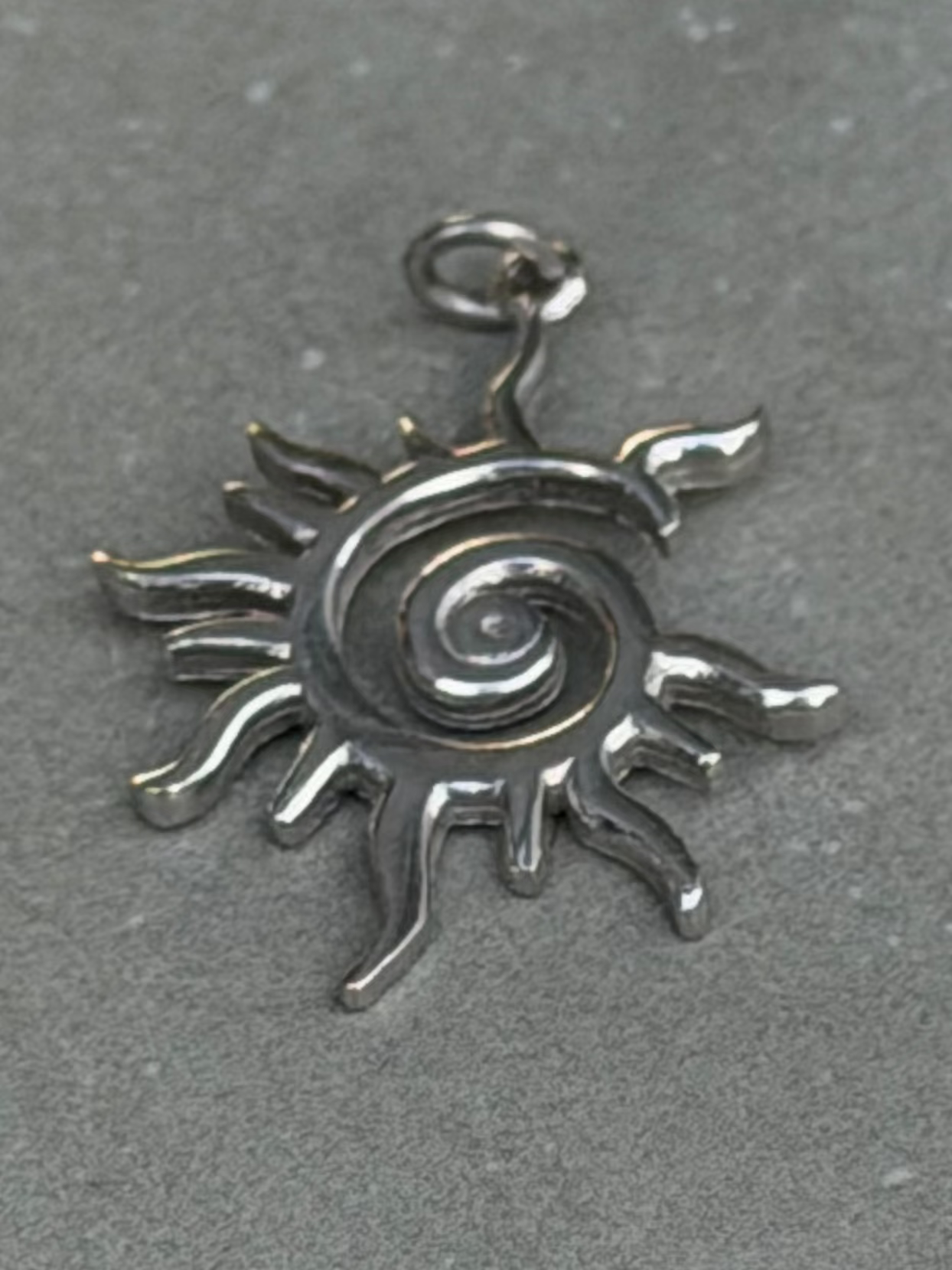 30 mm Sterling Silver Sun Design Pendant