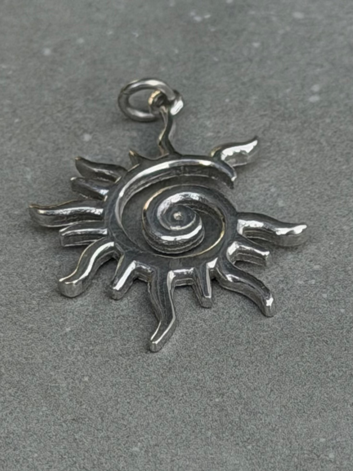 30 mm Sterling Silver Sun Design Pendant