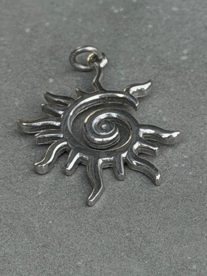 30 mm Sterling Silver Sun Design Pendant