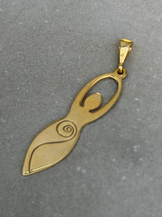 40 mm Sterling Silver Pendant Gold Plated