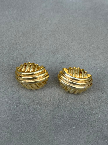 10 mm Oval Stud Sterling Silver Earrings Gold Plated