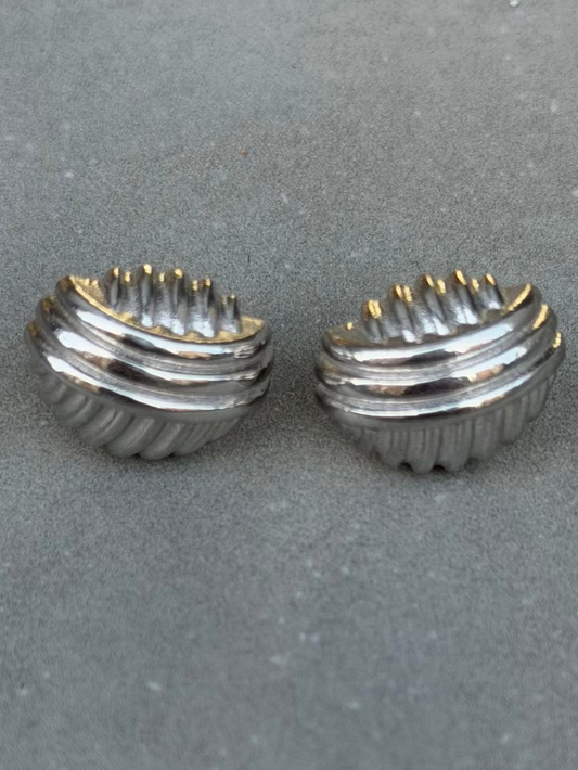 10 mm Oval Stud Sterling Silver Earrings