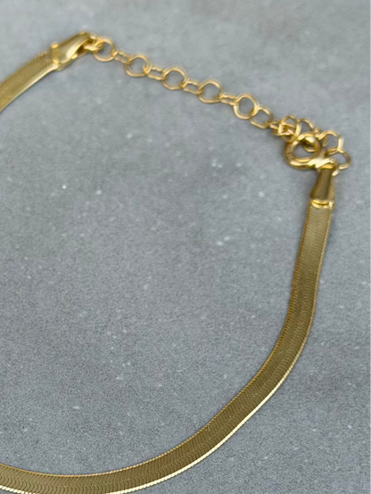 20 cm Snake Design Sterling Silver Bracelet Gold Plated
