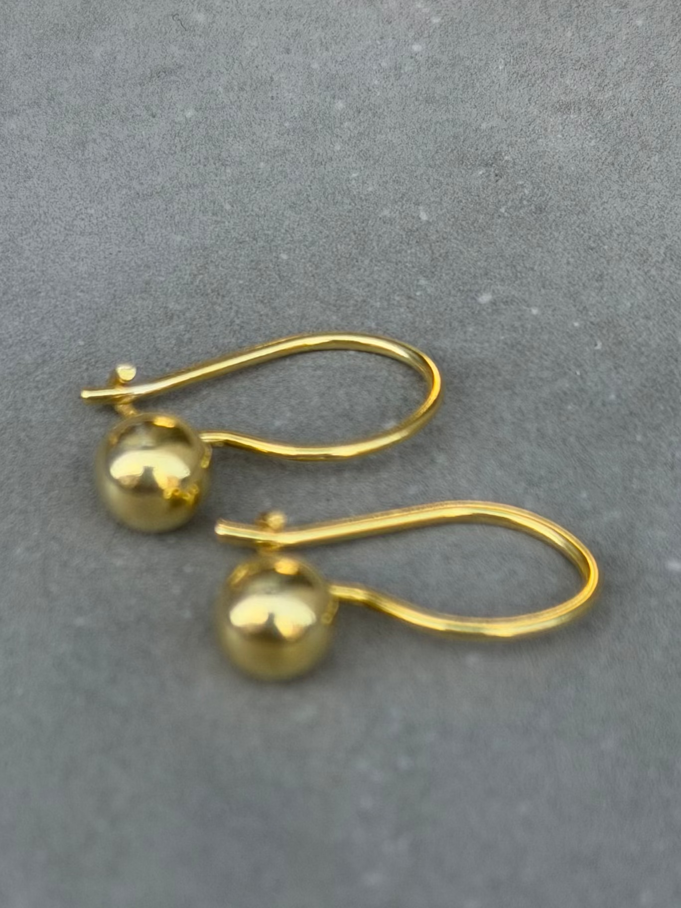 15 mm Line Ball Drop Sterling Silver Earrings Gold Plated