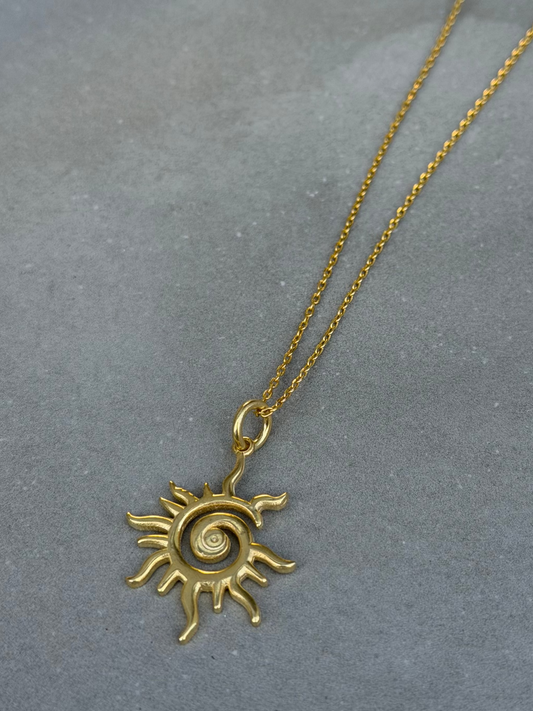 44 cm Sterling Silver Necklace with Pendant Gold Plated