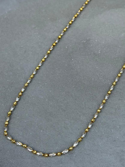 44 cm Multi Stone Sterling Silver Necklace Gold Plated
