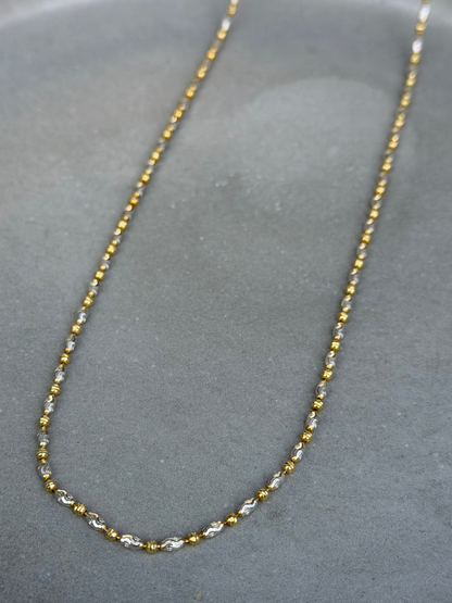 44 cm Multi Stone Sterling Silver Necklace Gold Plated