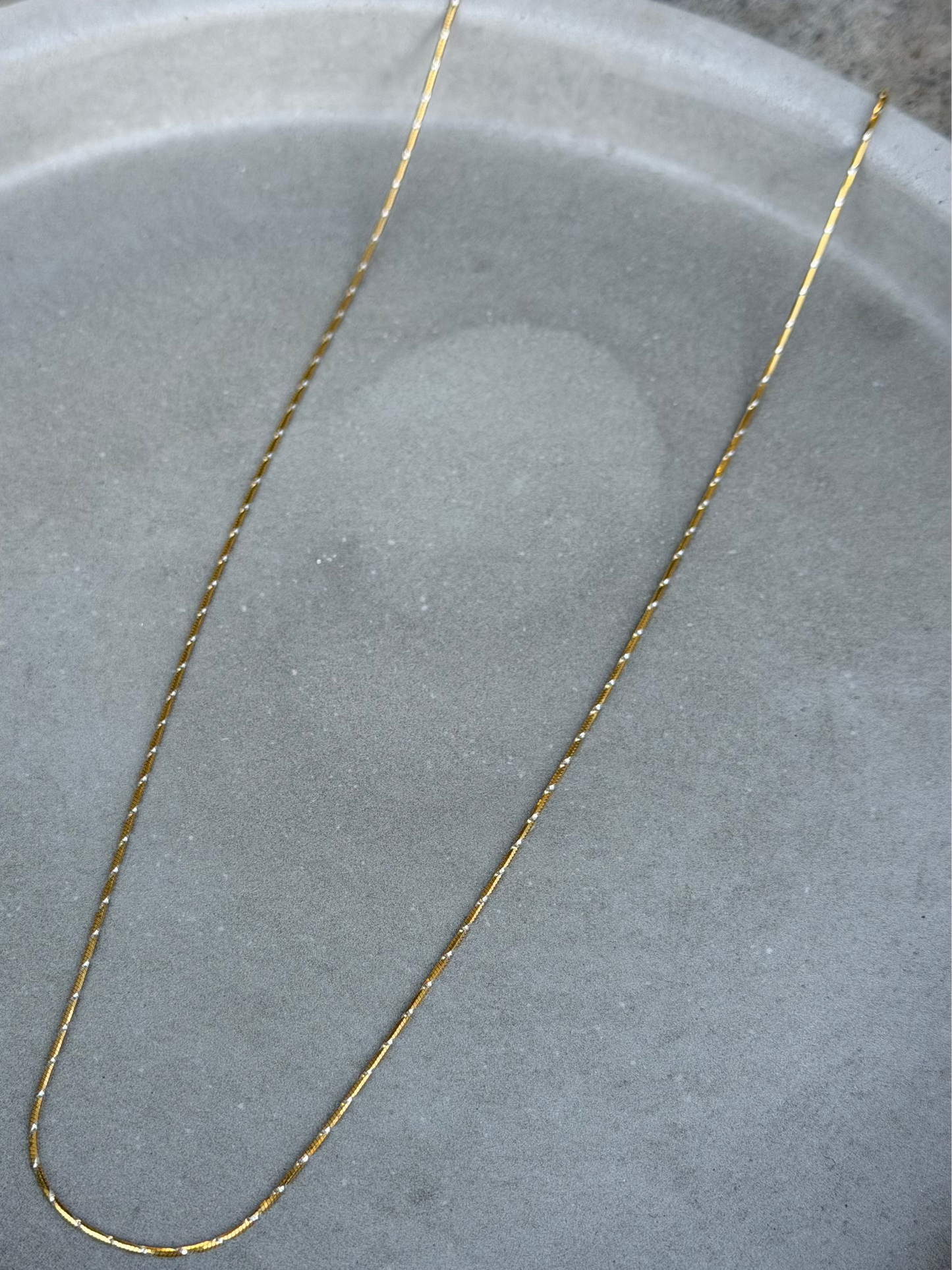 44 cm Sterling Silver Glow Stone Necklace Gold Plated