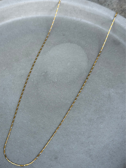 44 cm Sterling Silver Glow Stone Necklace Gold Plated