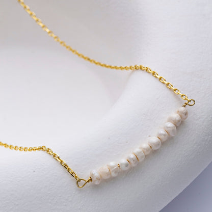 Handcrafted Sterling Silver Necklace with Pearls - Gold Plated